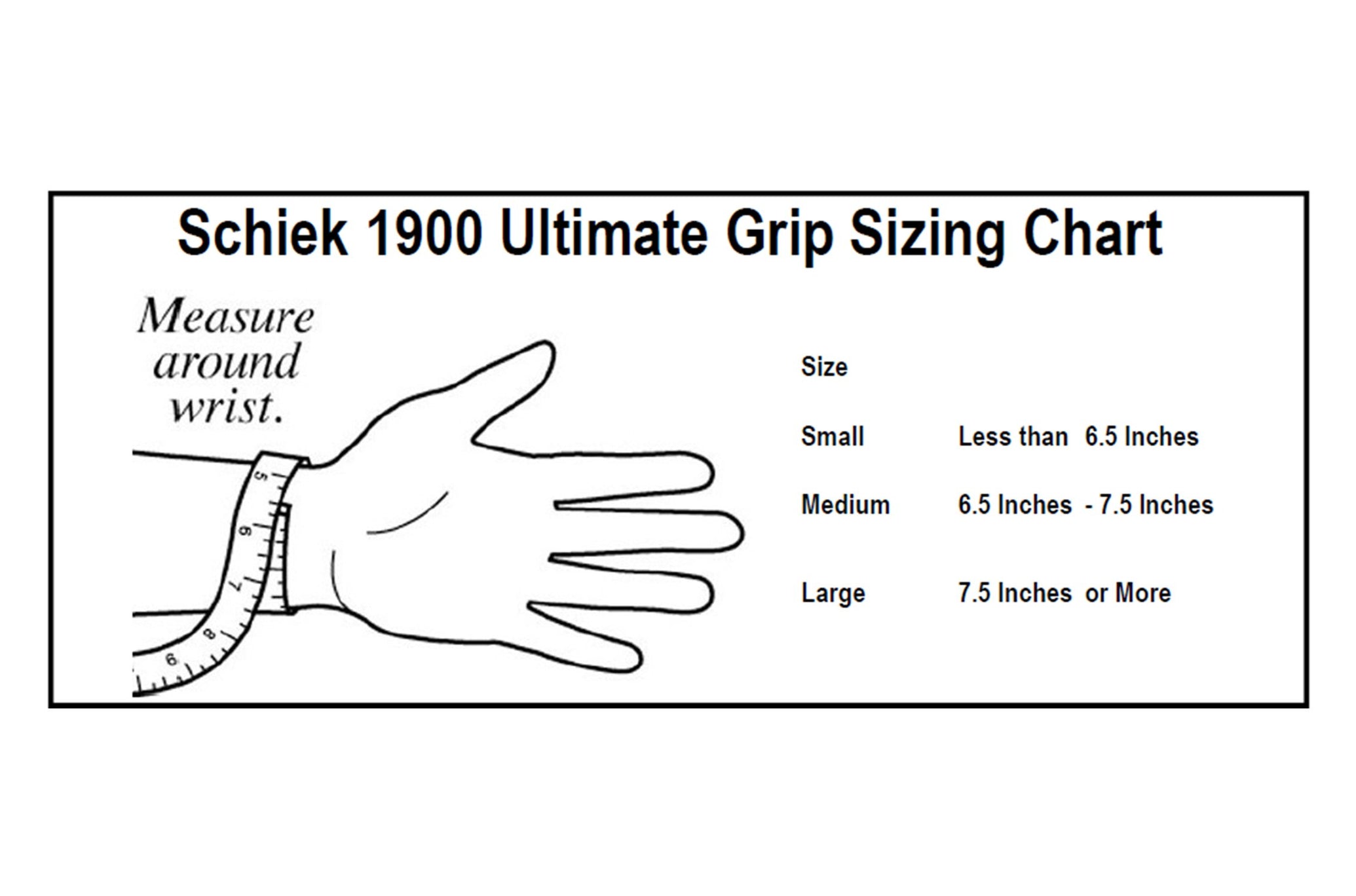Schiek 1900 Ultimate Grip Sizing Chart<black>